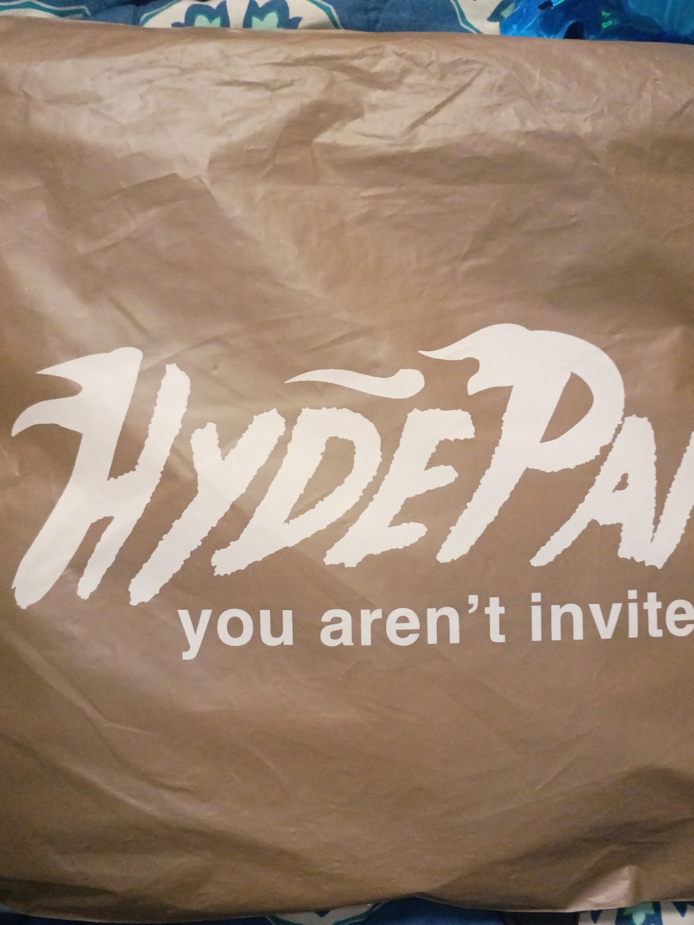 Hyde Park Brown Gift Wrap Bag with Bold White Logo